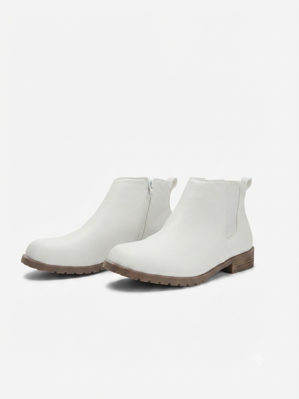 Women's White Ankle Boots w/ Lug Sole – Sonoma Ankle Booties (Like New)